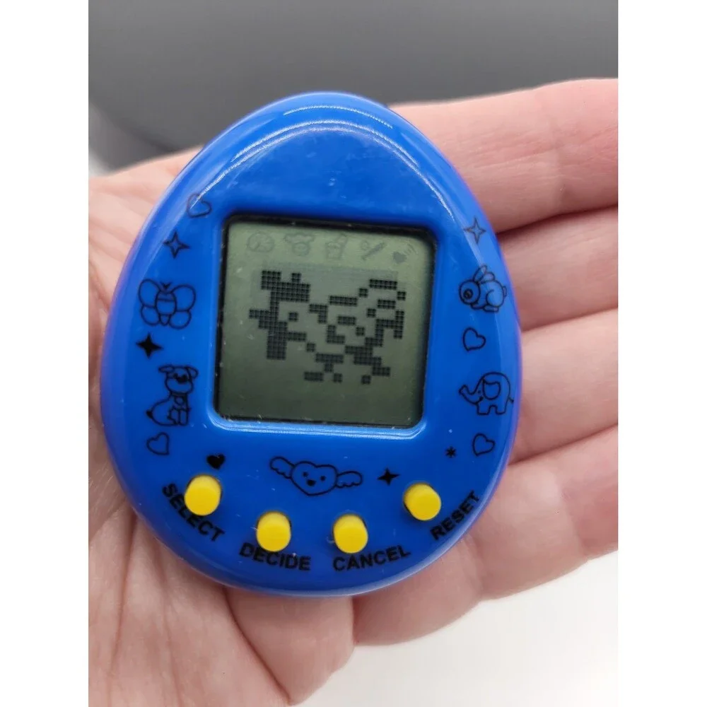 Retro 168-in-1 Virtual Pet Handheld Digital Game Blue Yellow - Tested Works